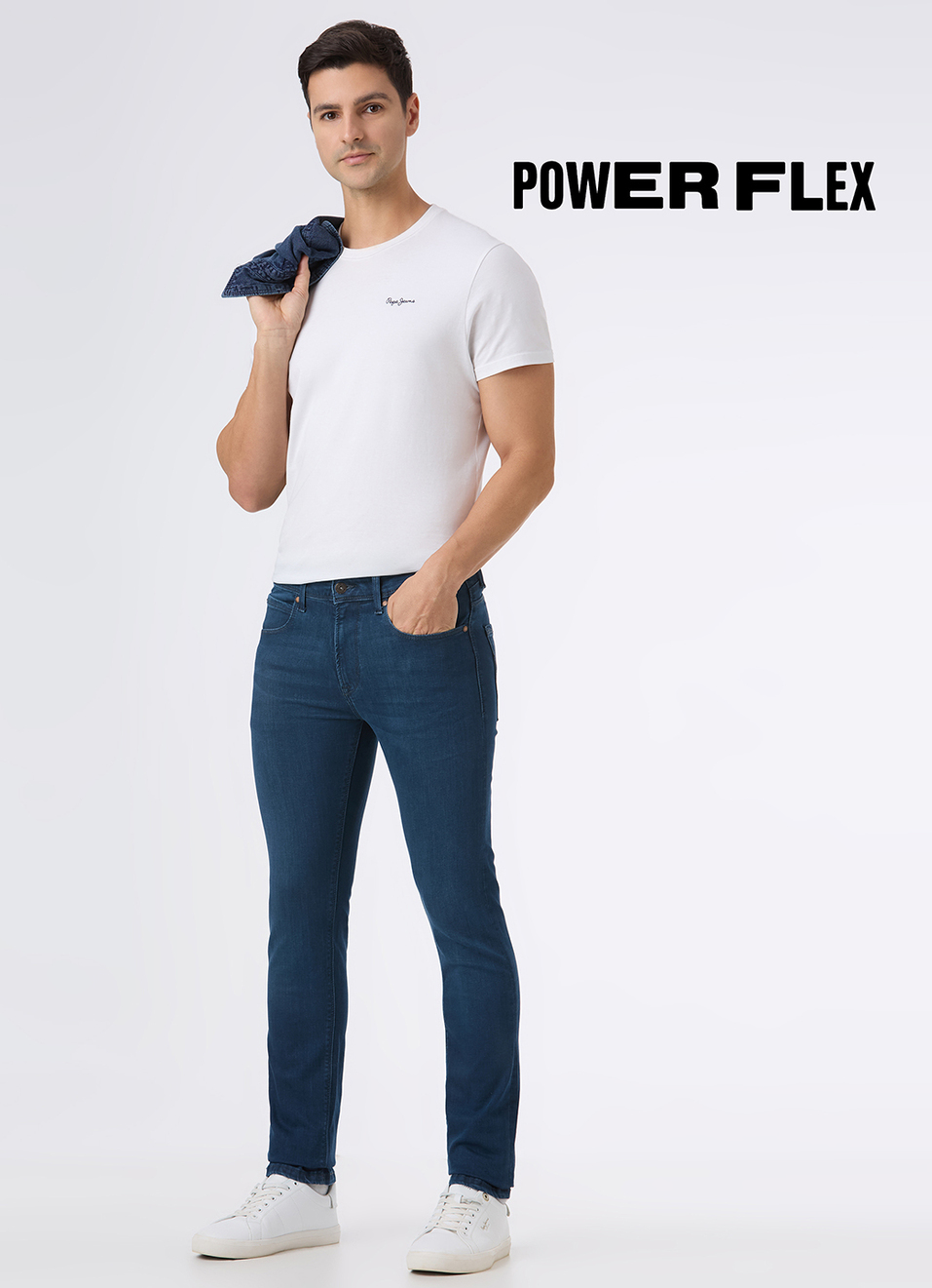 Men Green Mid Rise Slim Fit Powerflex Jeans, , large image number 1