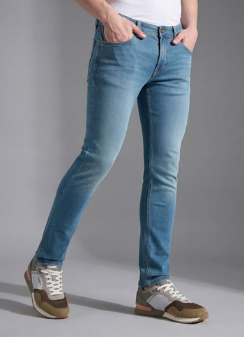 Men Green Slim Tapered Fit Low Rise Jeans
