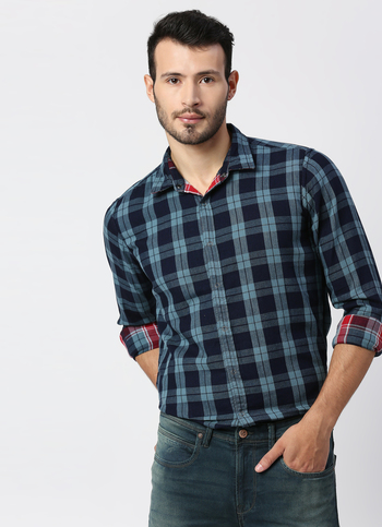 Maxime Reversible Indigo Checks Shirt
