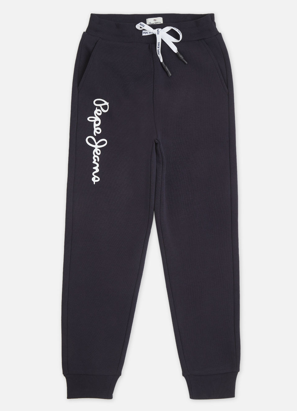 Boys Navy Ribbed Waist Knit Joggers, , large image number 0