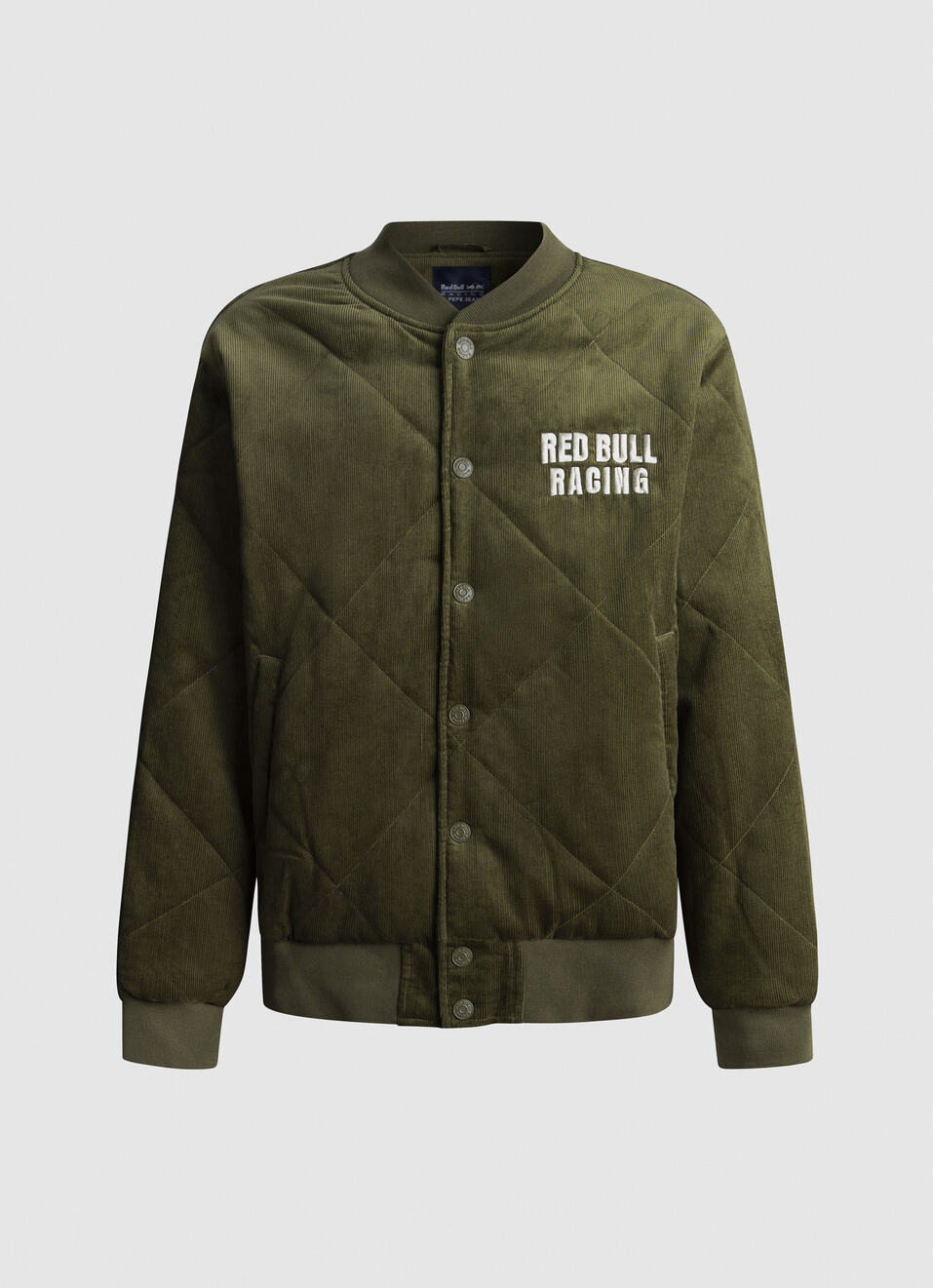 Red Bull Racing X Pepe Jeans Green Corduroy Bomber Jacket, , large image number 5