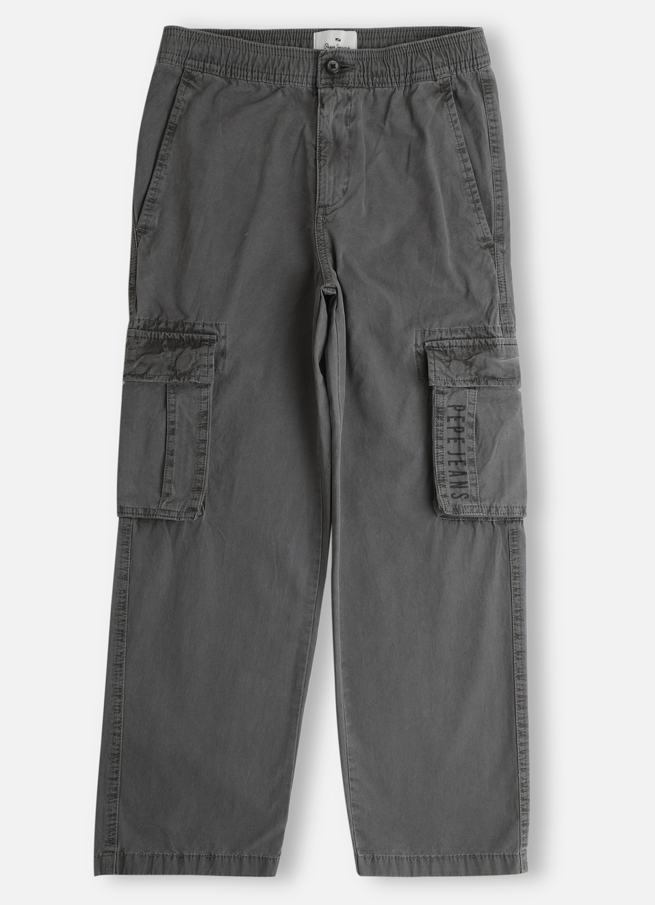 Boys Khaki Brand Print Stretch Cargo Pants, , large image number 0