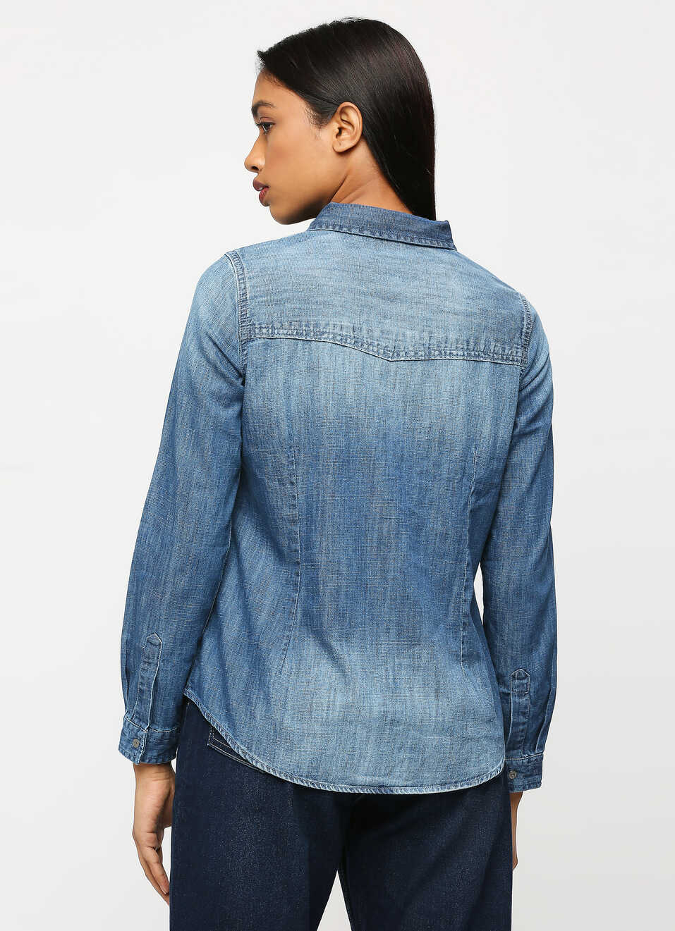 Blue Full Sleeve Denim Shirt, , large image number 2