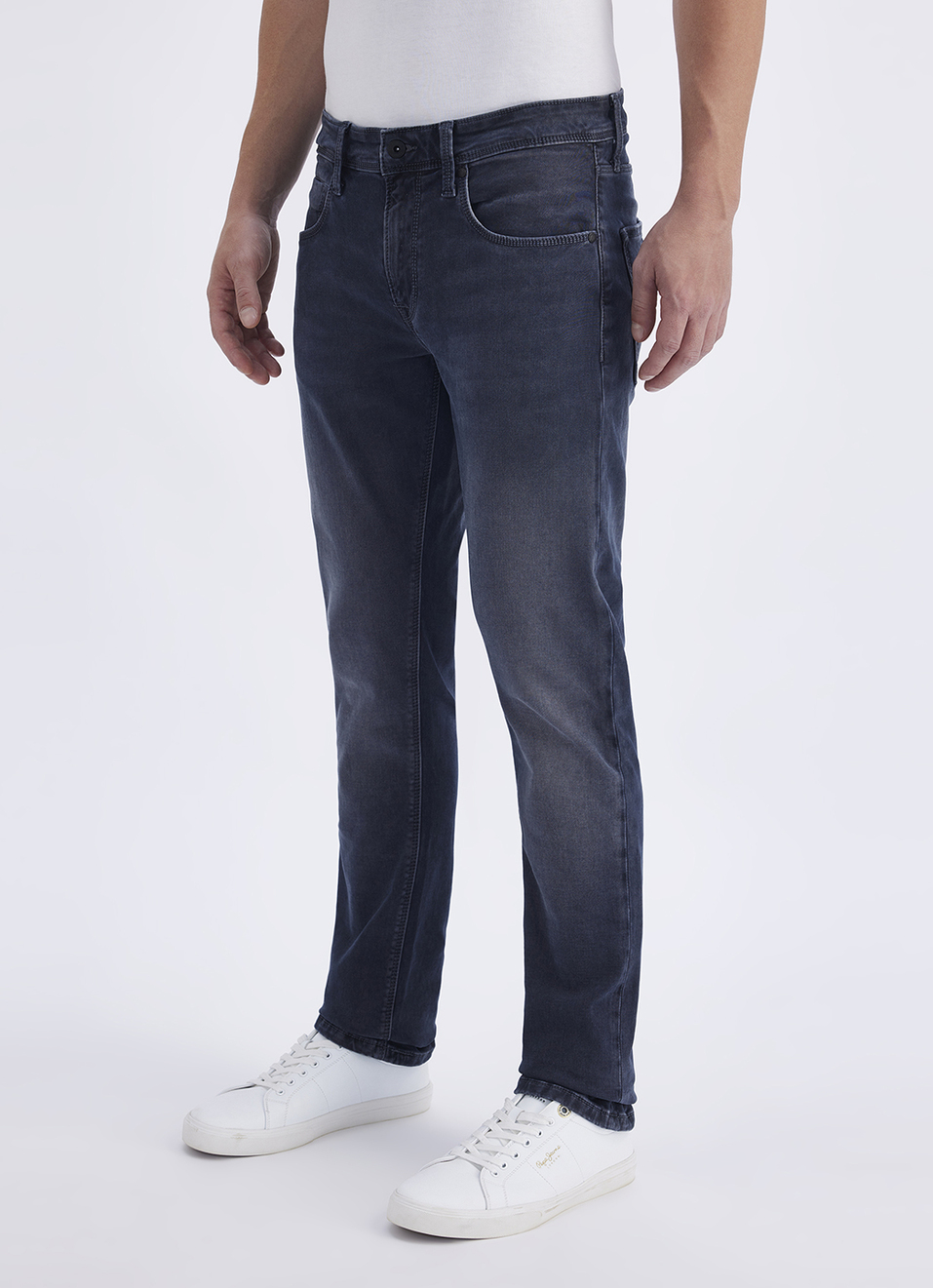 Men Grey Mid Rise Slim Structured Jeans, , large image number 5
