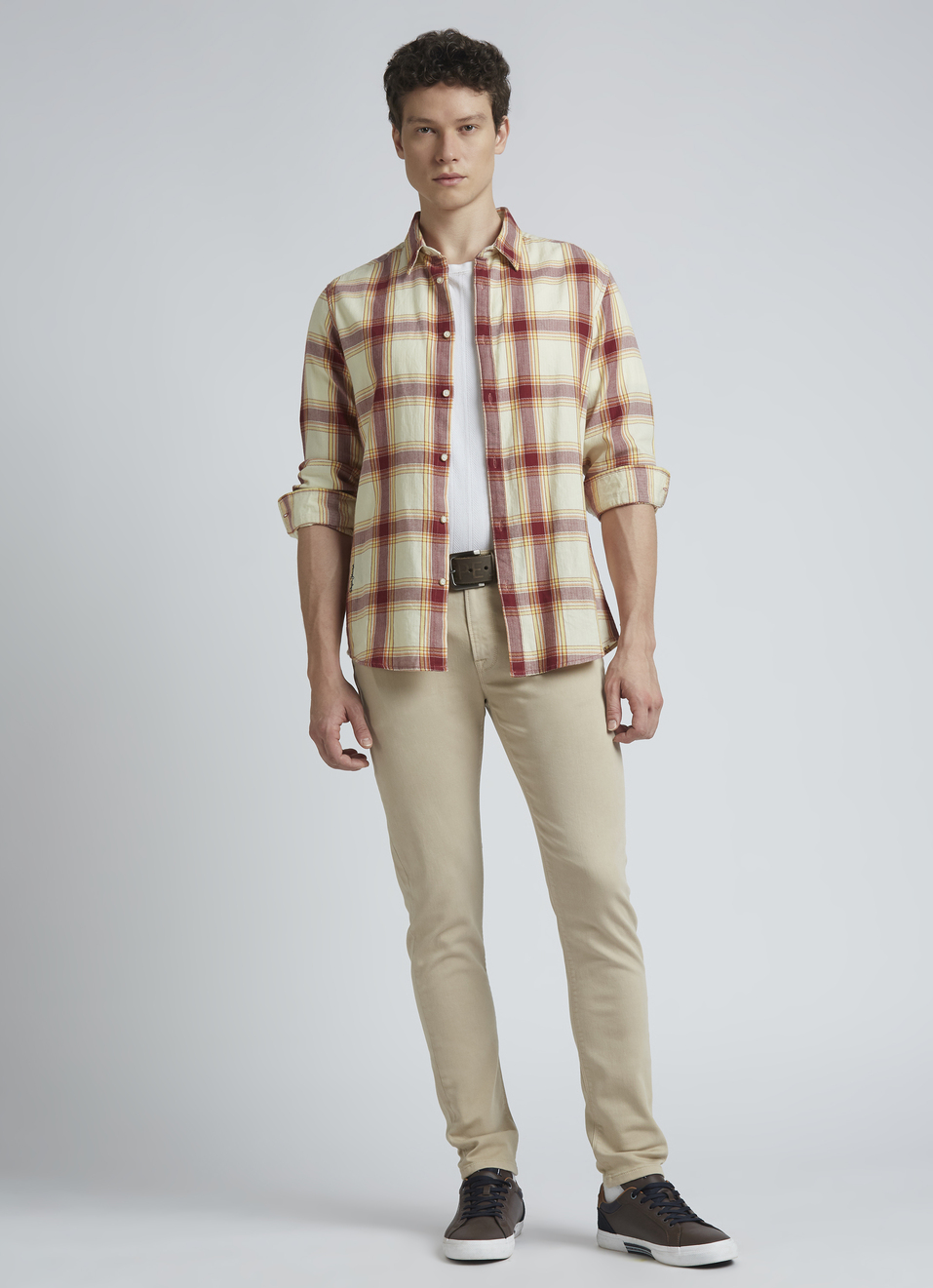 Yellow And Red Checks Full Sleeve Shirt, , large image number 5