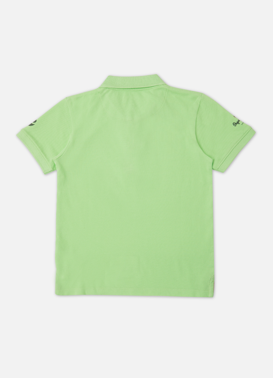 Boys Green Typographic Print Short Sleeve Polo, , large image number 1