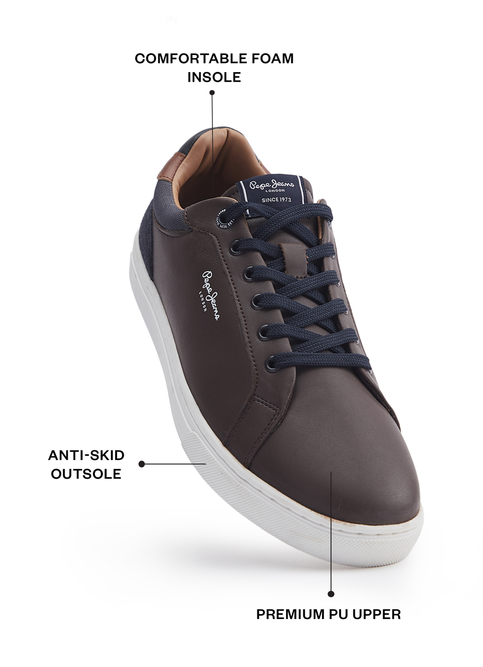 Kenton Court Brown Cupsole Sneakers, , large image number 1