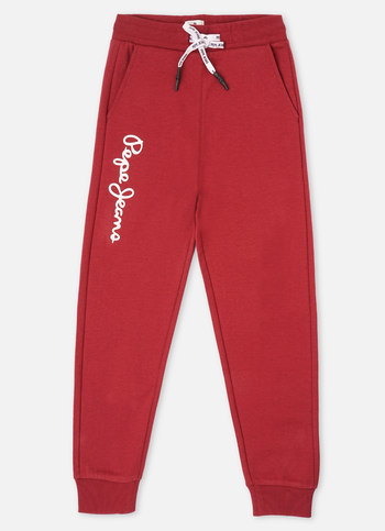 Boys Red Ribbed Waist Knit Joggers