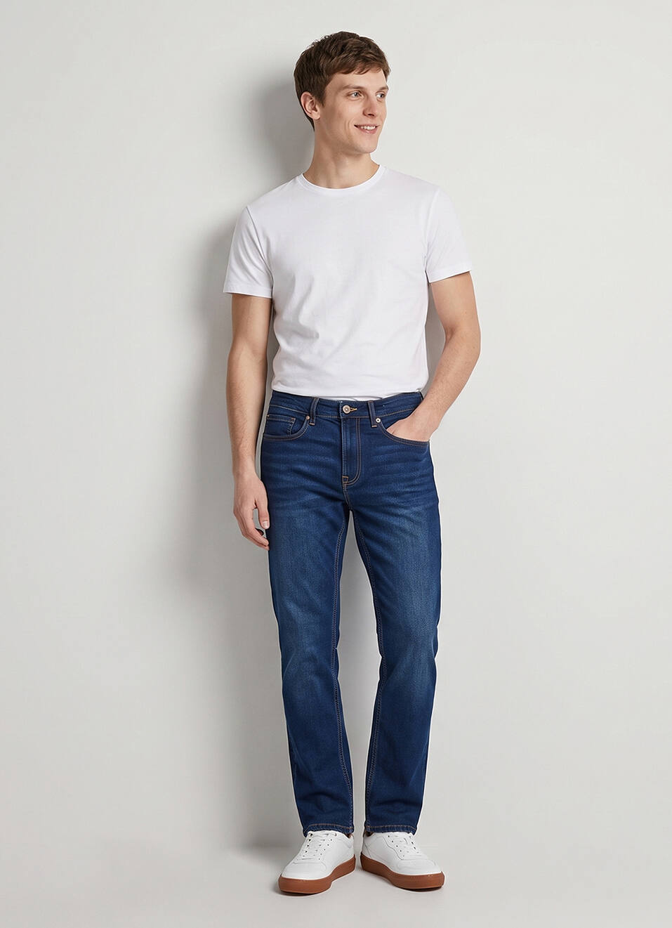 Men Dark Wash Stretchable Bootcut Jeans, , large image number 7