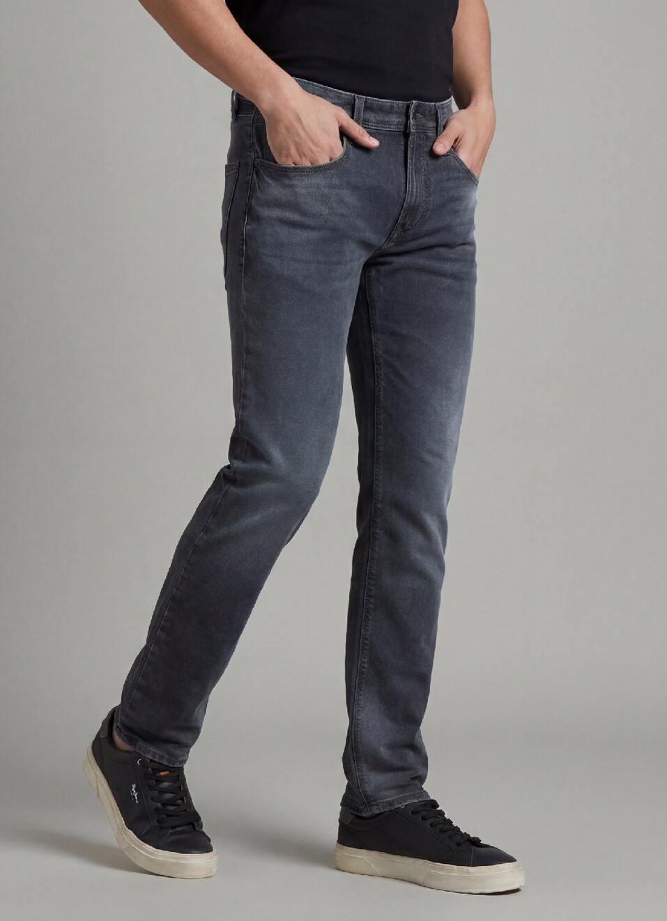 Danial Grey Low Rise Tapered Jeans, , large image number 0