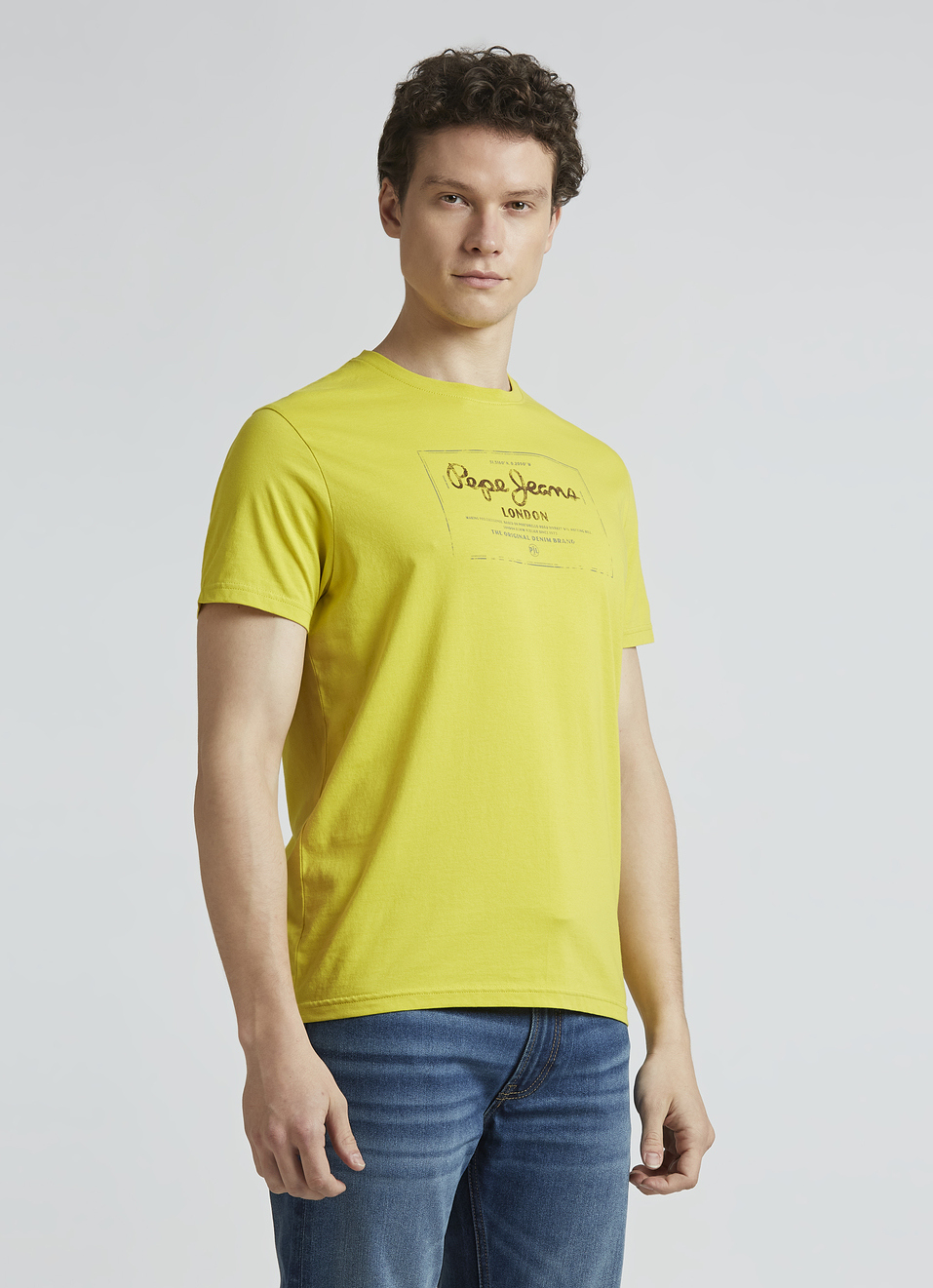 Yellow Graphic Print Short Sleeve T-shirt, , large image number 3