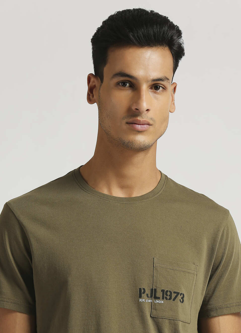 Green Solid Single Pocket Short Sleeve T-shirt, , large image number 4