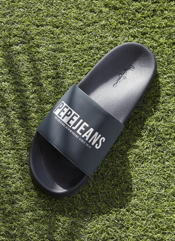 Navy Logo Printed Anti-skid Beach Slides