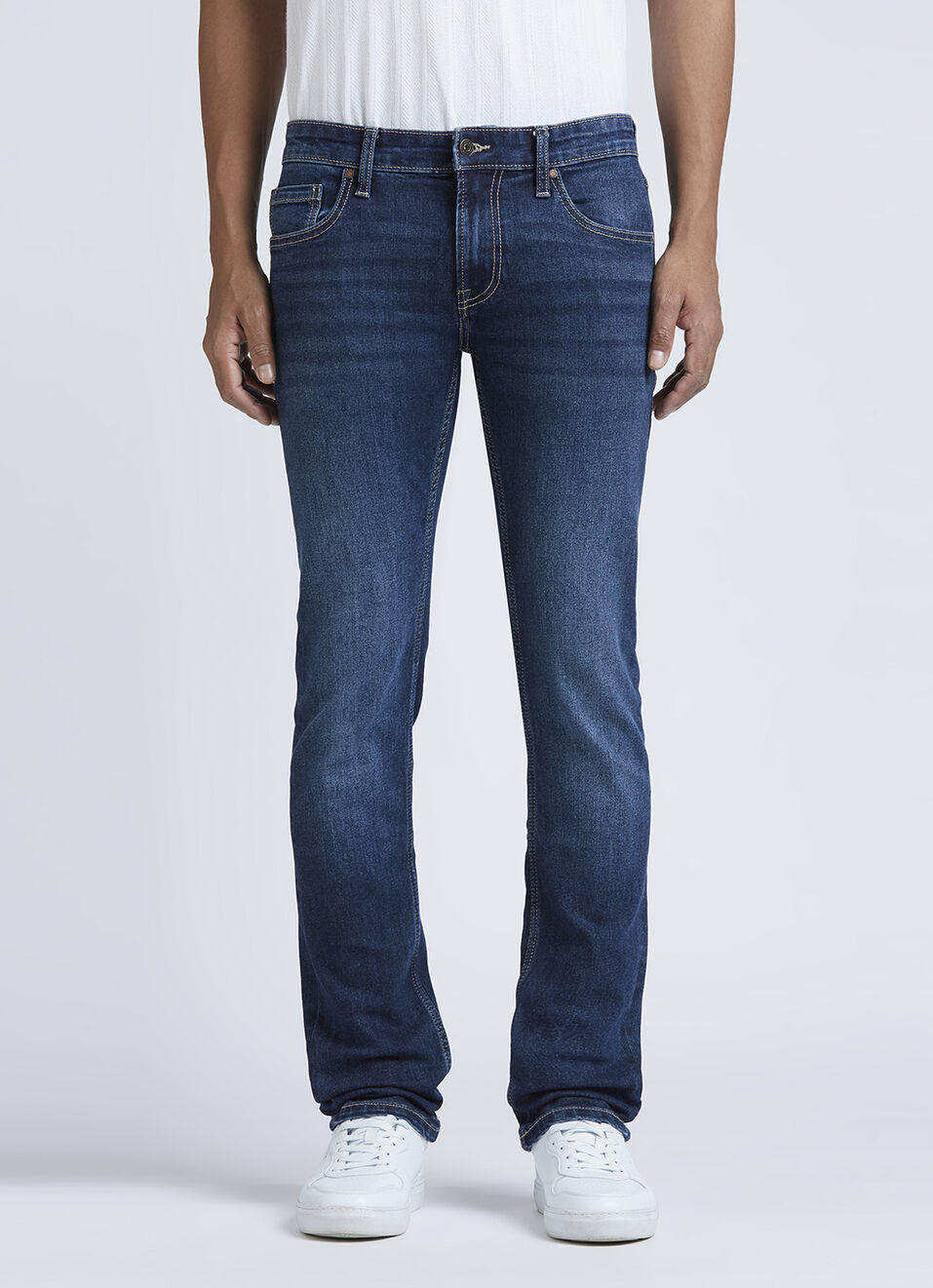 Vapour Blue Mid Rise Slim Jeans, , large image number 2
