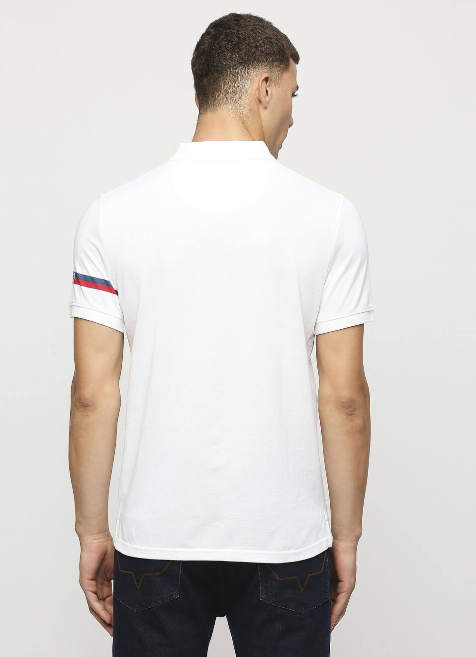 White Solid Short Sleeve Polo, , large image number 2