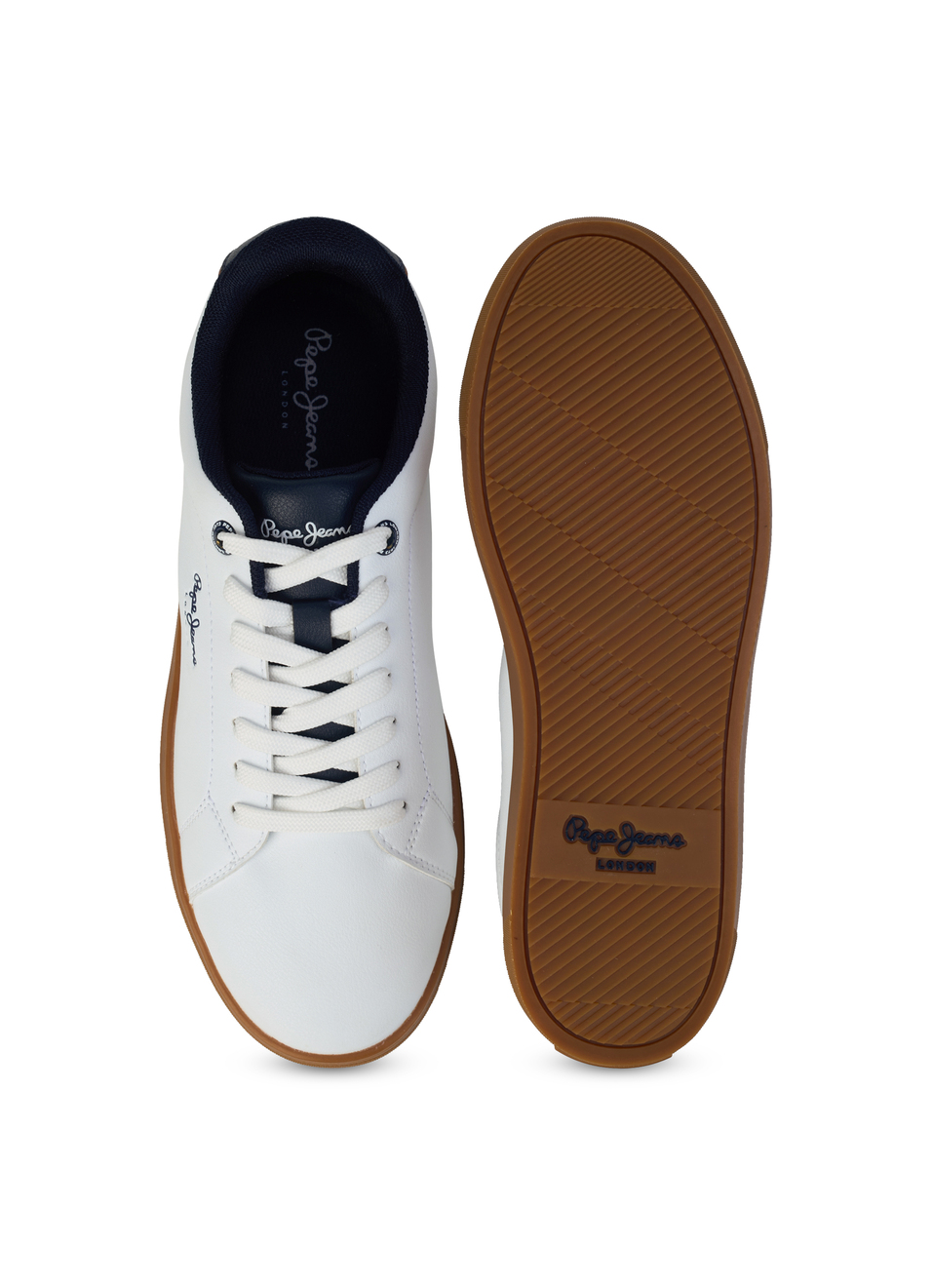 Men White Logo Detail Lace-up Sneakers, , large image number 4