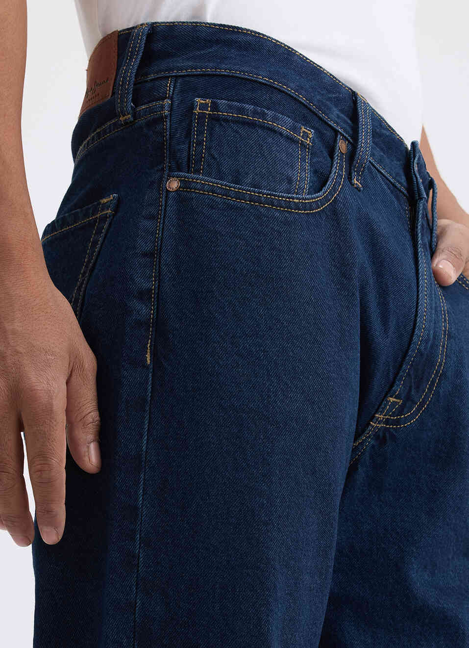 Men Blue Straight Fit Mid Rise Jeans , , large image number 4