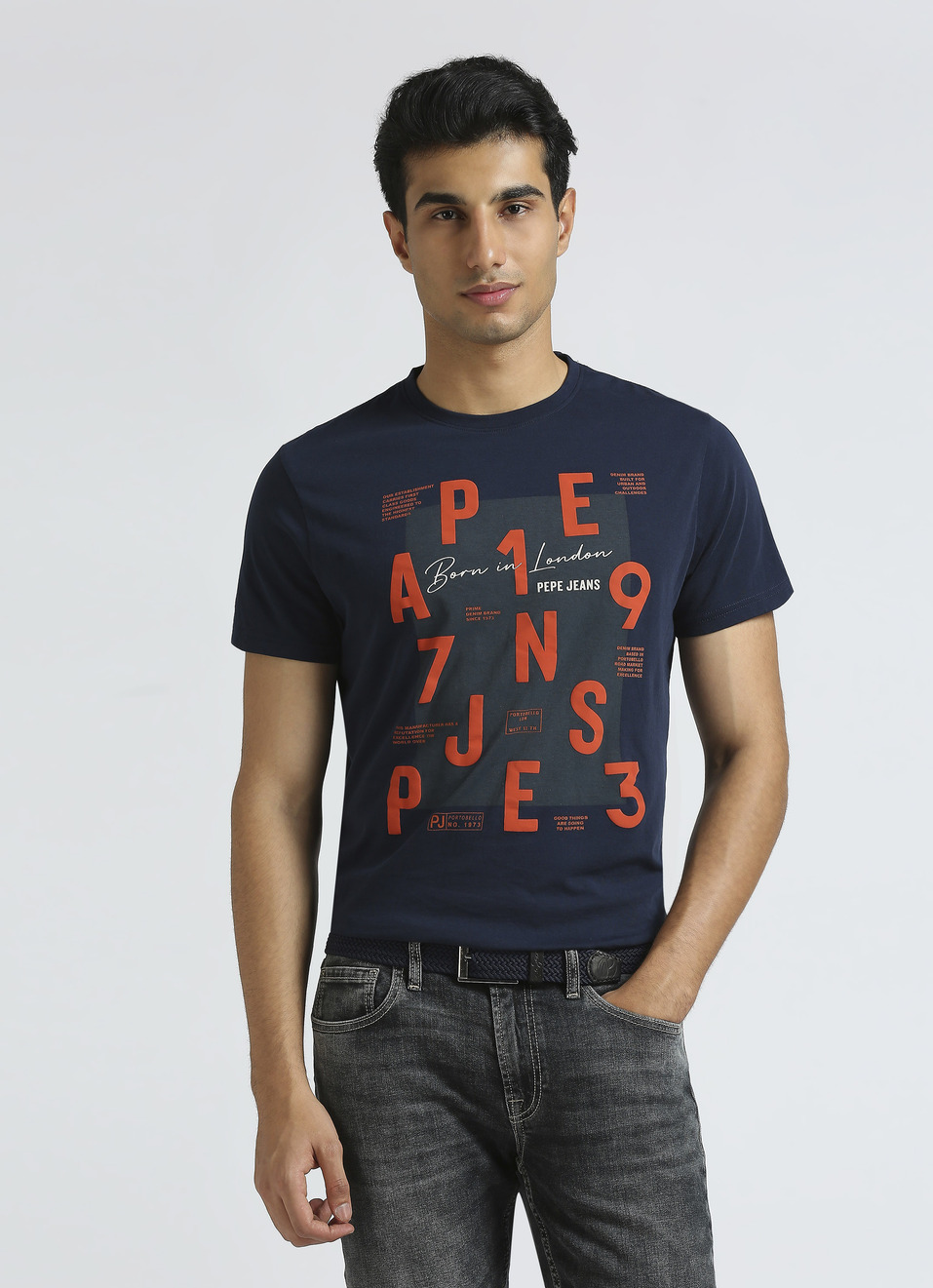 Navy Graphic Print Short Sleeved T-shirt, , large image number 0