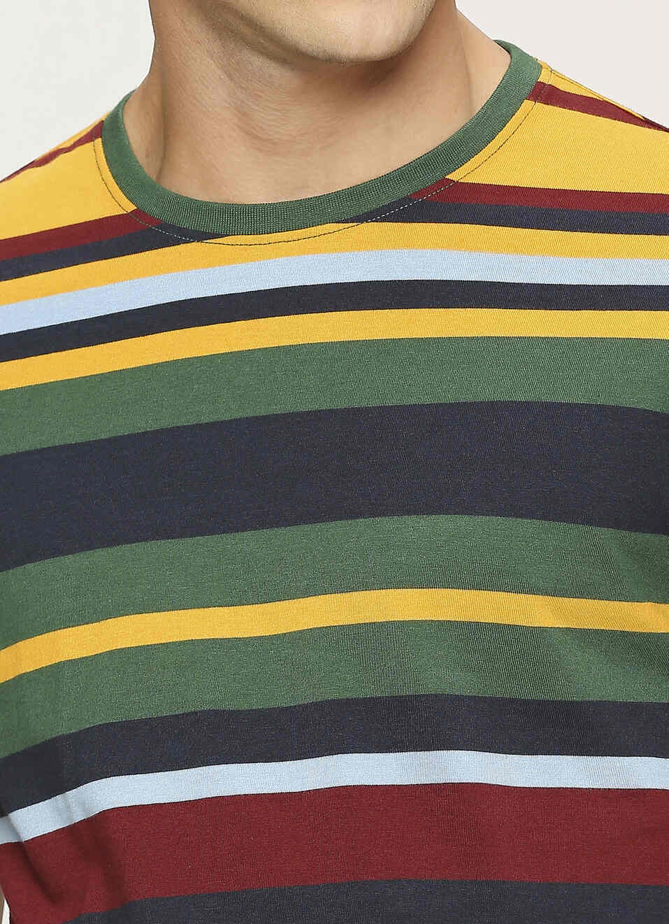 Yellow Striped Short Sleeve T-shirt, , large image number 4