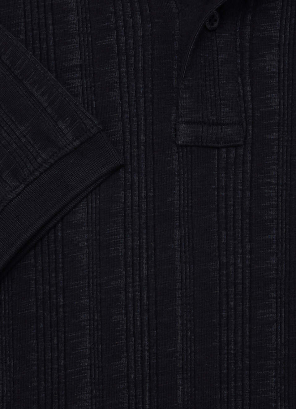 Men Black Striped Polo Collar T-shirt, , large image number 7