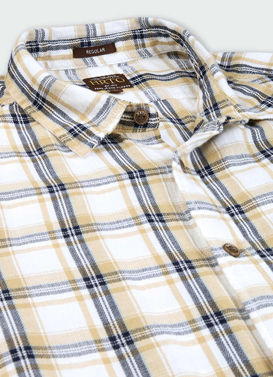 Men Beige Checked Shirt, , large image number 7