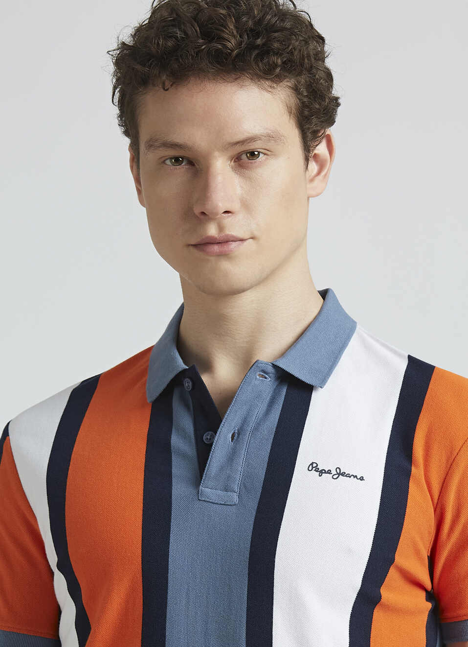 Orange Stripes Short Sleeve Polo, , large image number 4