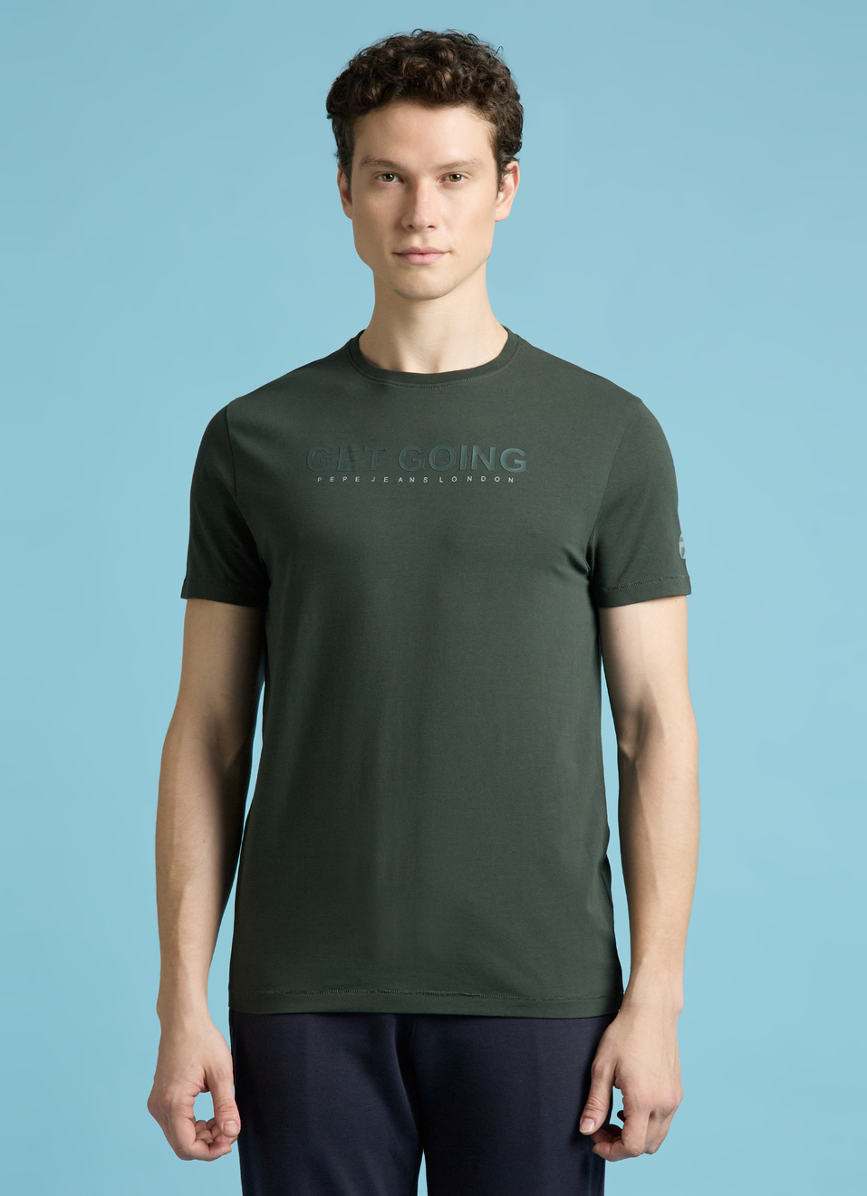 Men Green Crew Neck Stretchable T-shirt, , large image number 1