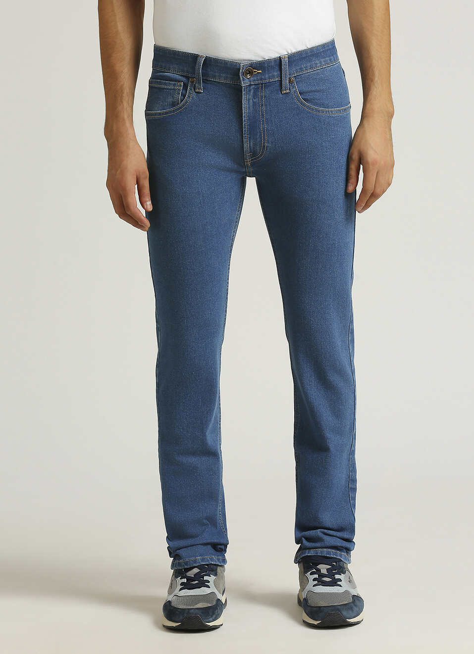 Vapour Ocean Blue Mid Rise Slim Fit Jeans, , large image number 2
