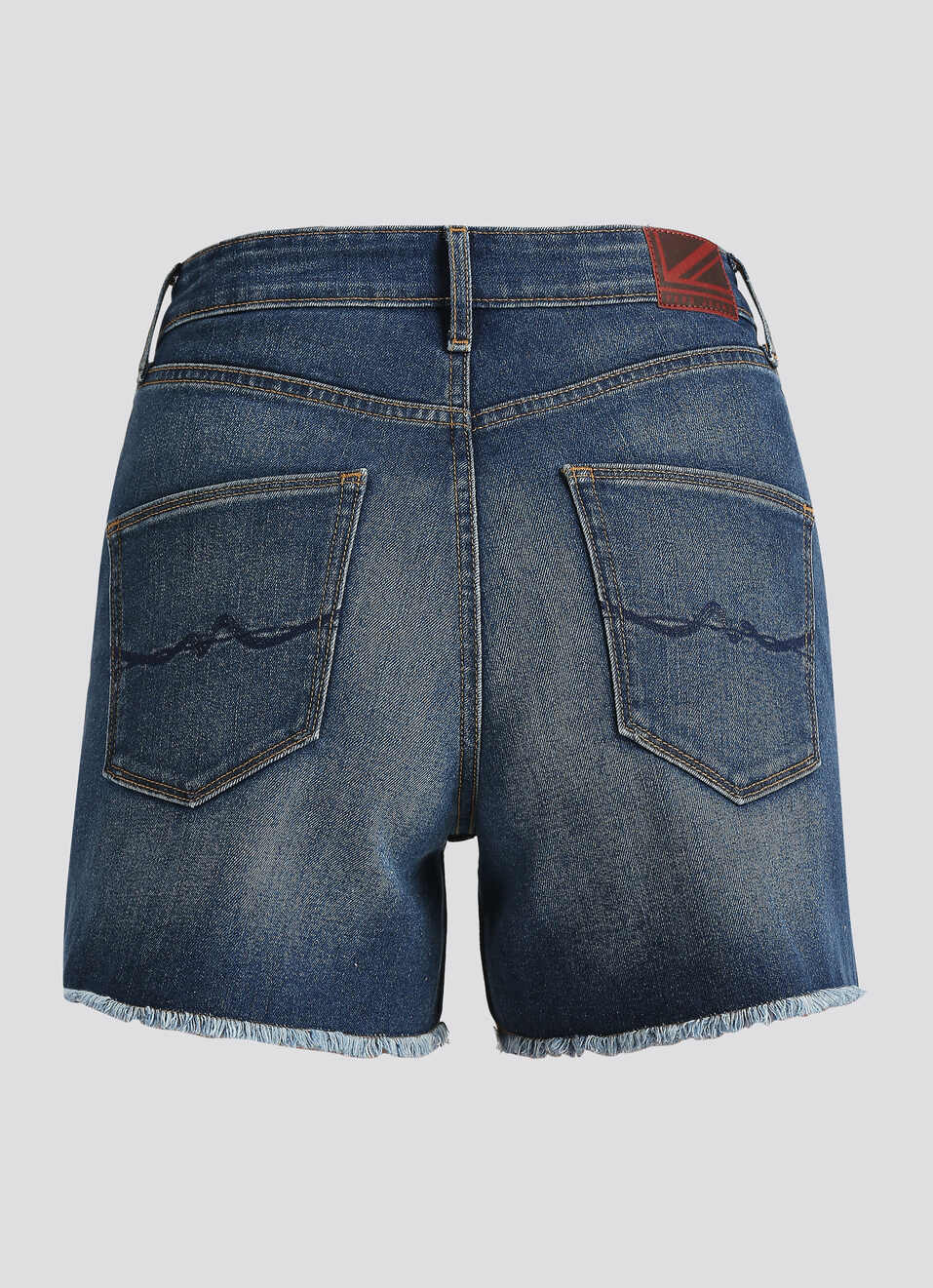 Blue High Waist Denim Shorts, , large image number 7