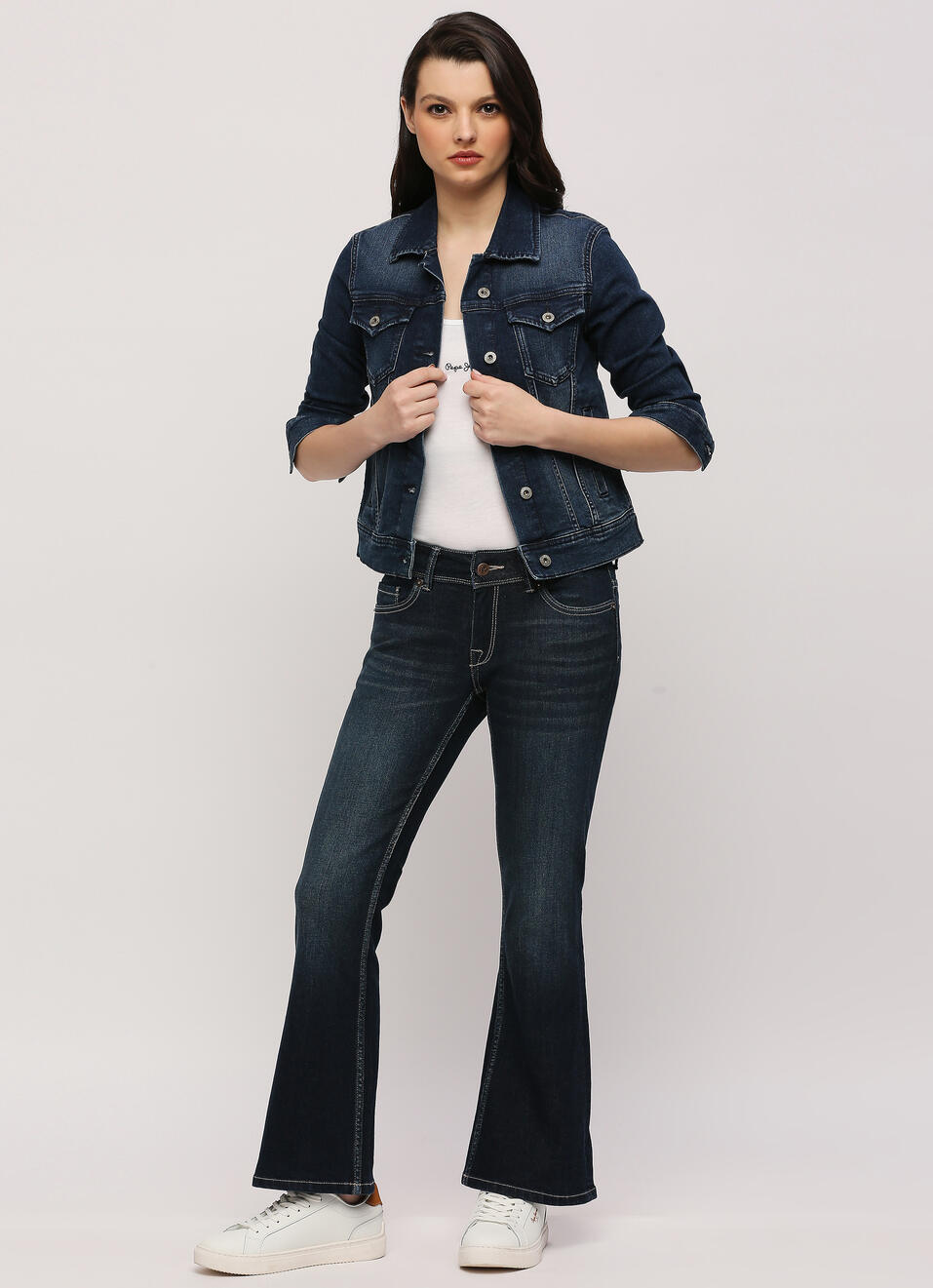 Pimlico Blue Mid Waist Flared Jeans, , large image number 0