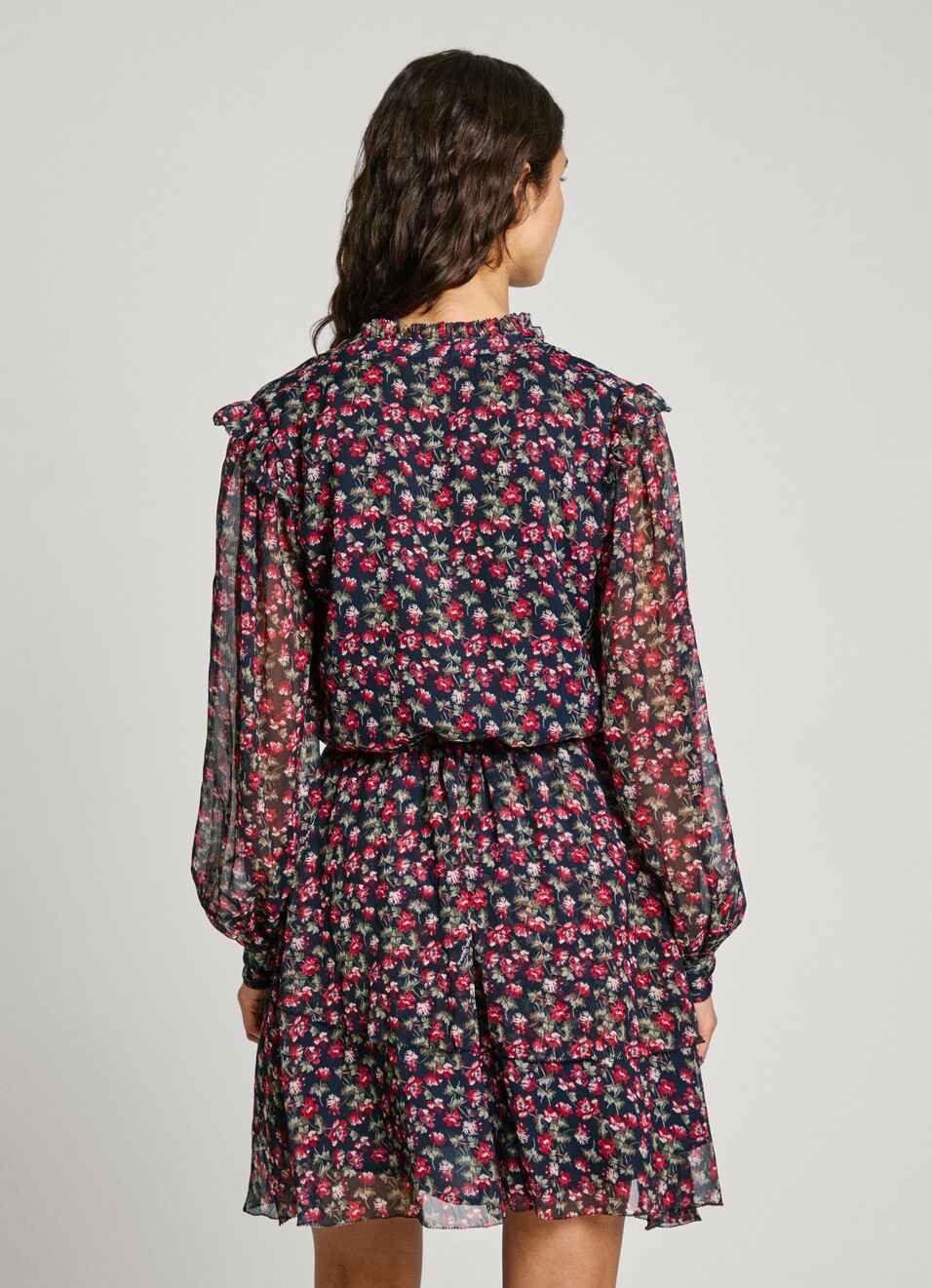 Brown Floral Mini Dress, , large image number 3