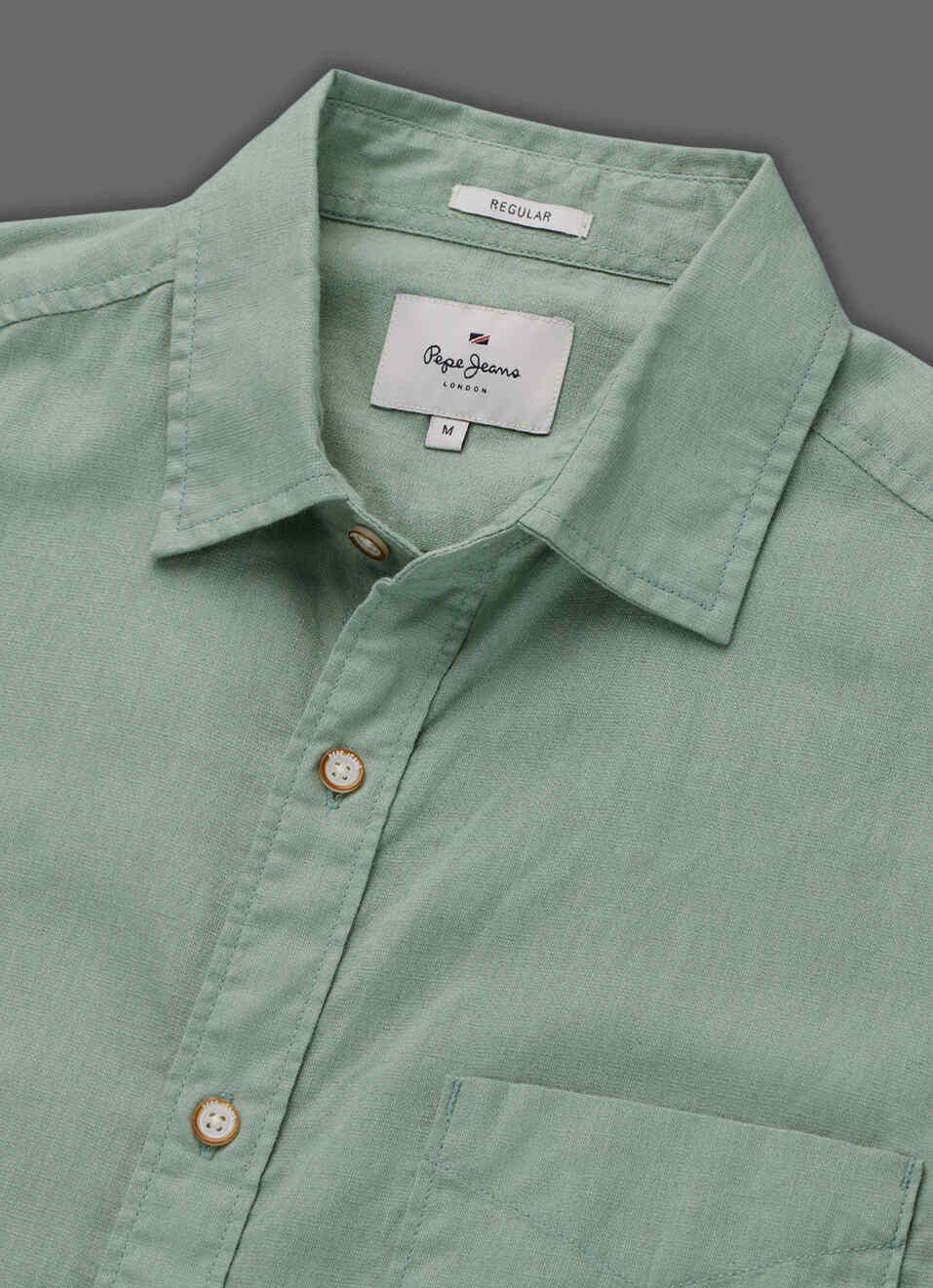Men Light Green Solid Pure Linen Long Sleeve Shirt, , large image number 3
