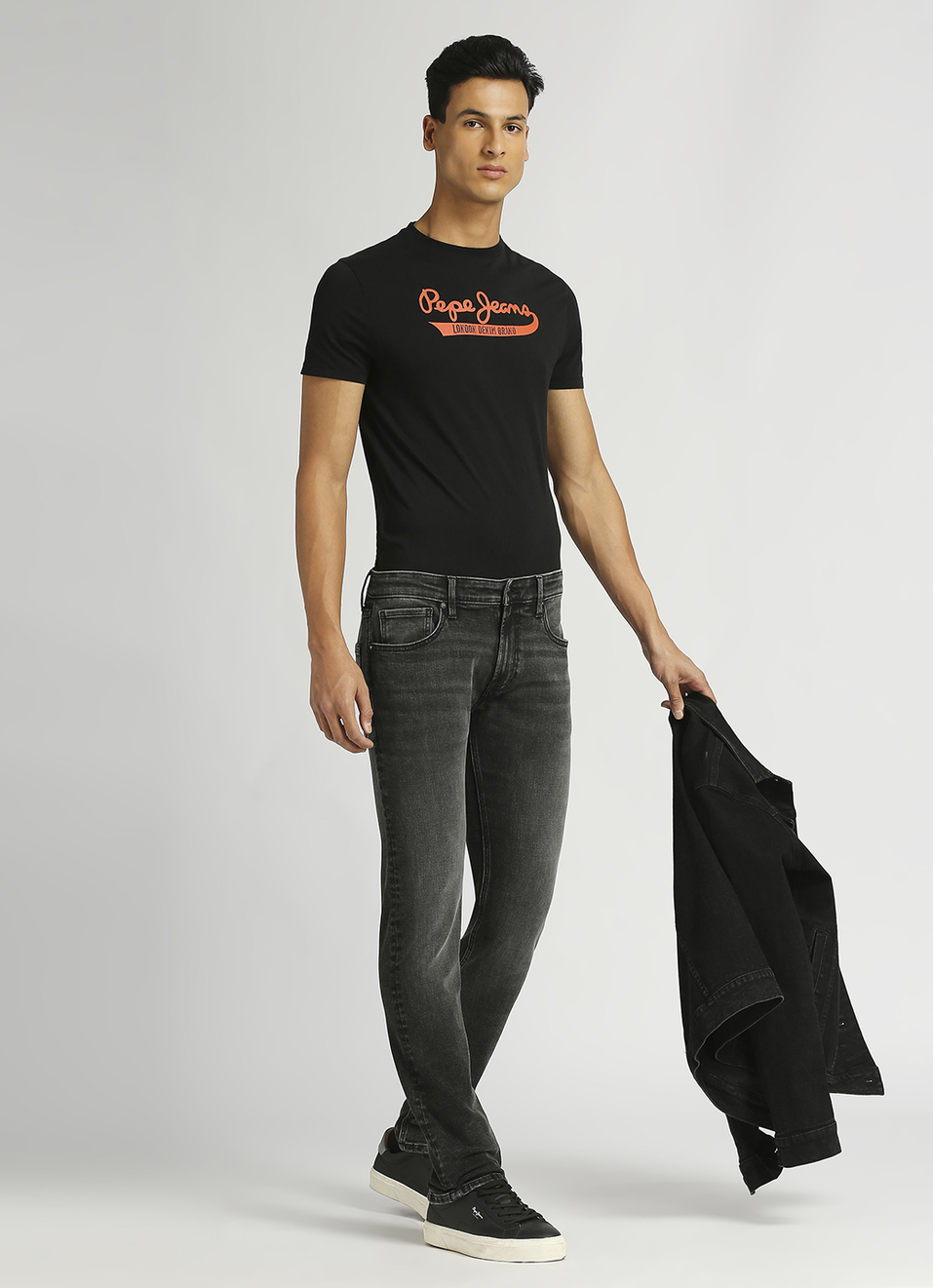 Vapour Black Mid Rise Slim Fit Jeans, , large image number 1