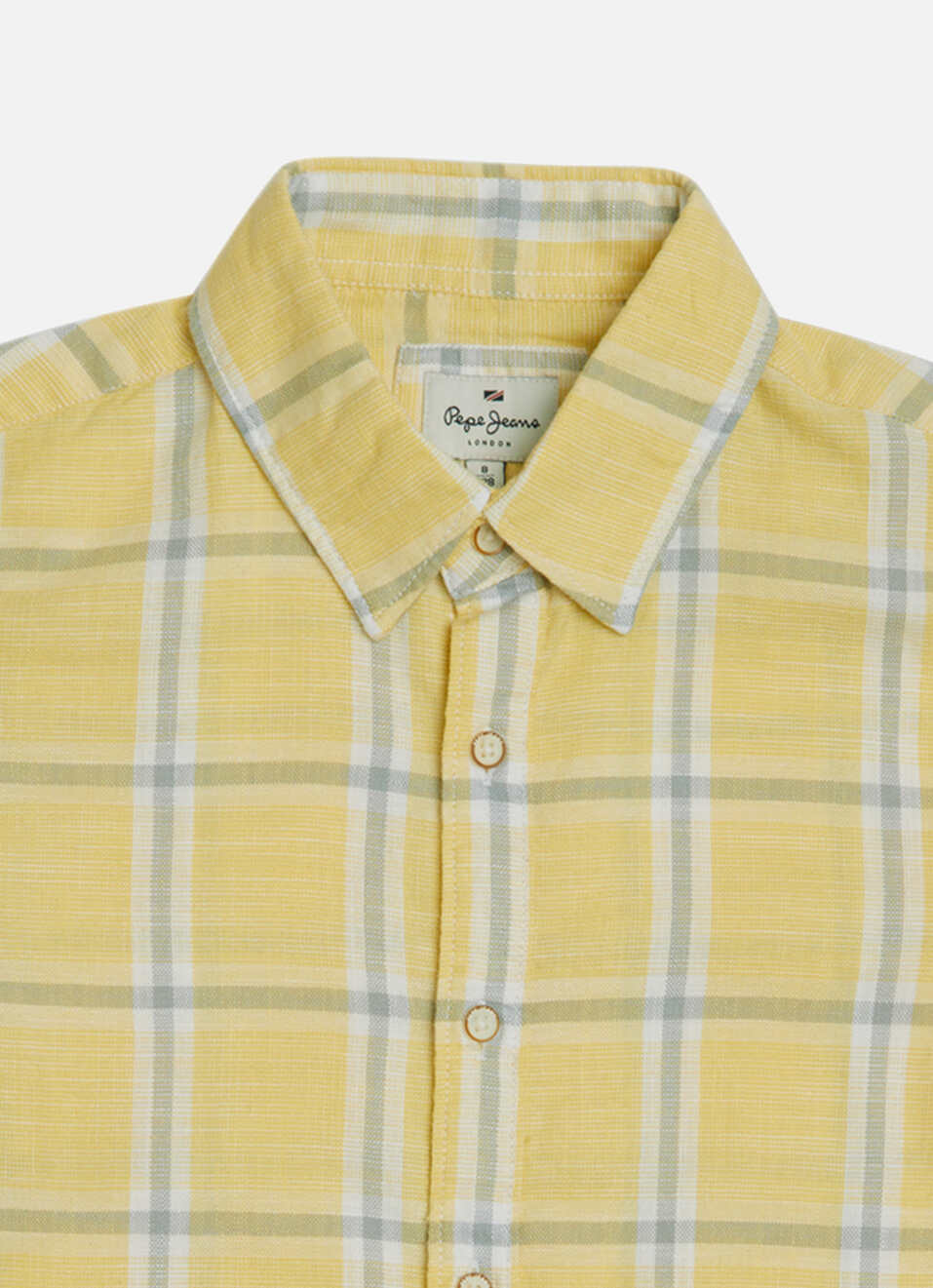 Boys Yellow Check Full Sleeve Shirt, , large image number 2