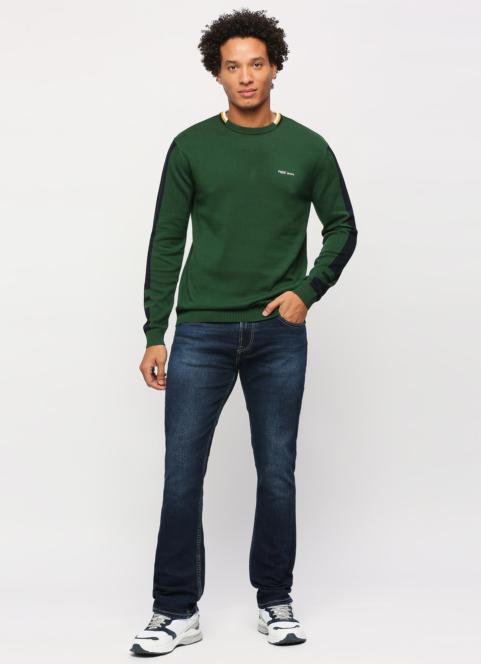 Green Printed Long Sleeve Sweater, , large image number 5