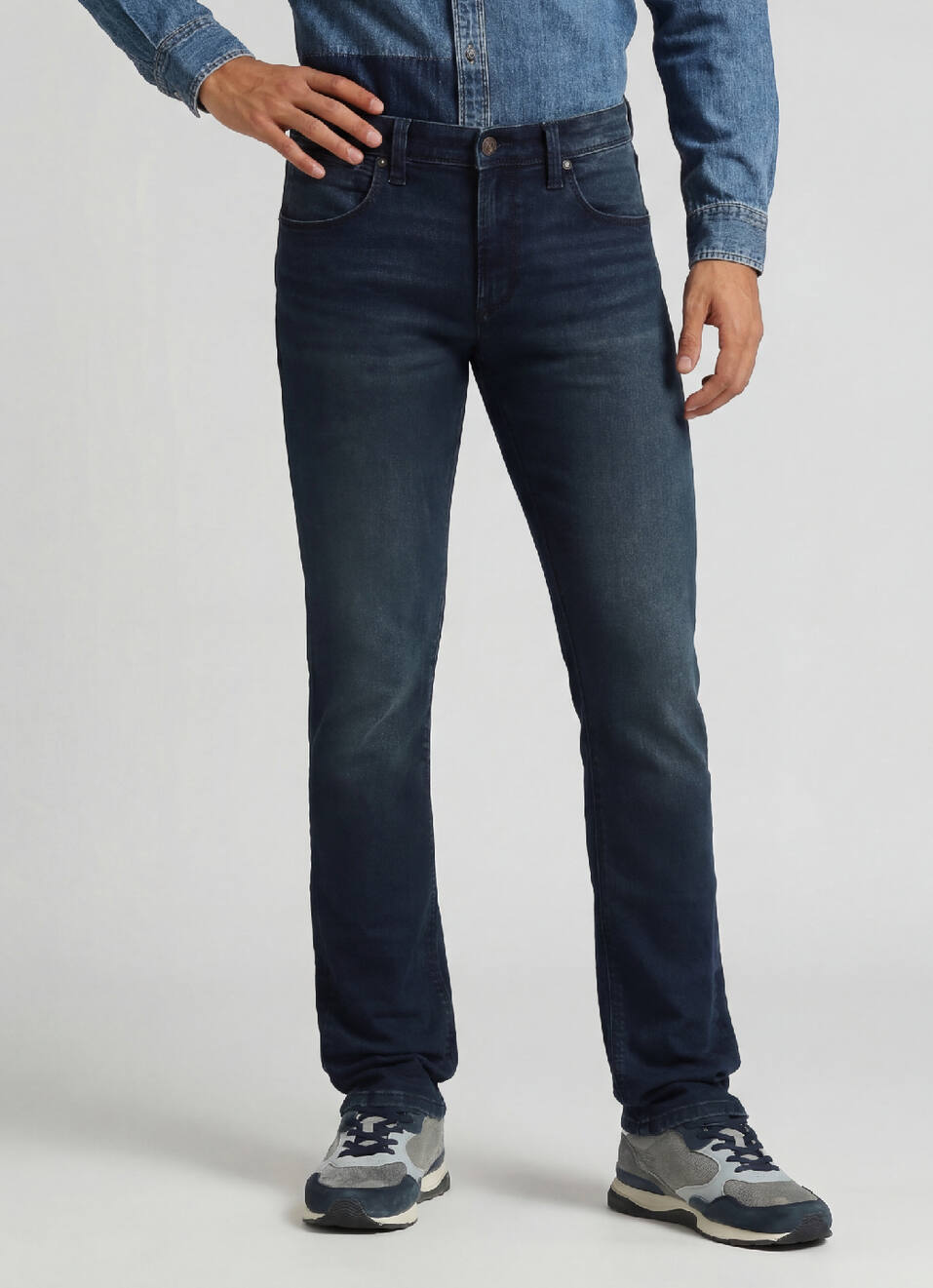 Vapour Dark Blue Mid Rise Slim Fit Jeans, , large image number 0