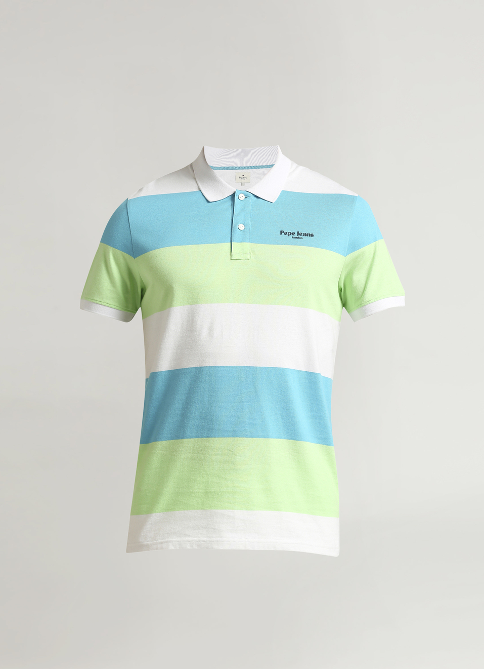 Green Summer Stripes Short Sleeve Polo, , large image number 6