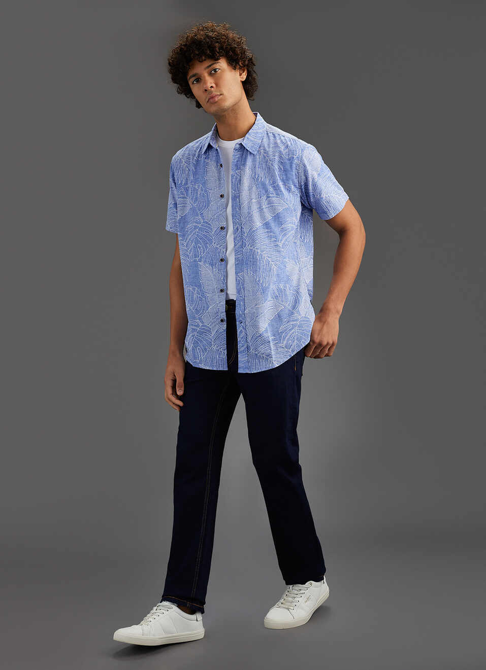 Men Grey Printed Shirt, , large image number 2