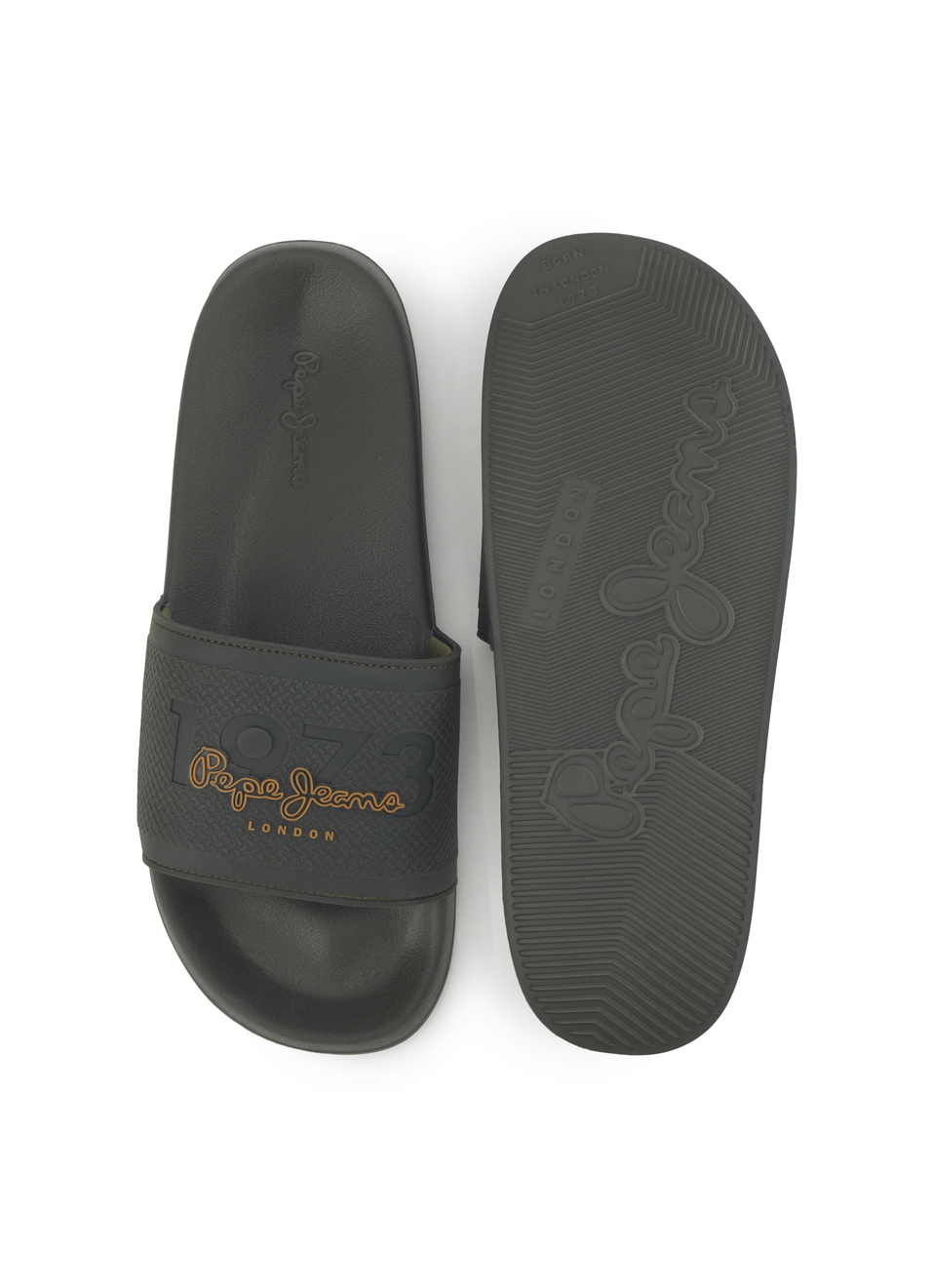 Green Lightweight Beach Slides With Textured Logo Print, , large image number 4