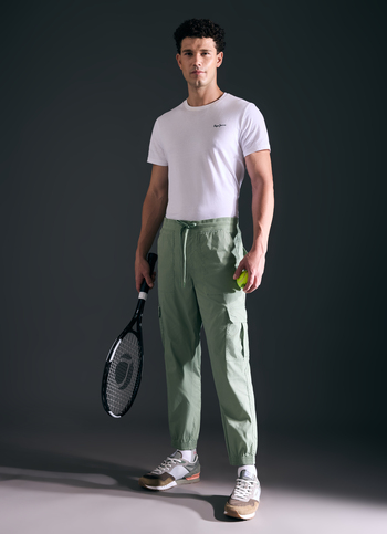 Men Green Mid Rise Cargo Joggers