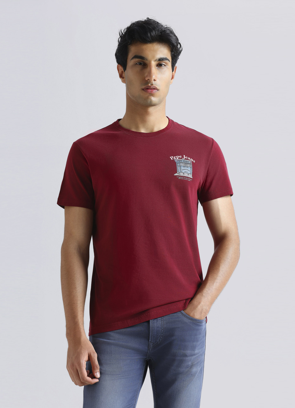 Red Graphic Print Short Sleeve T-shirt, , large image number 1