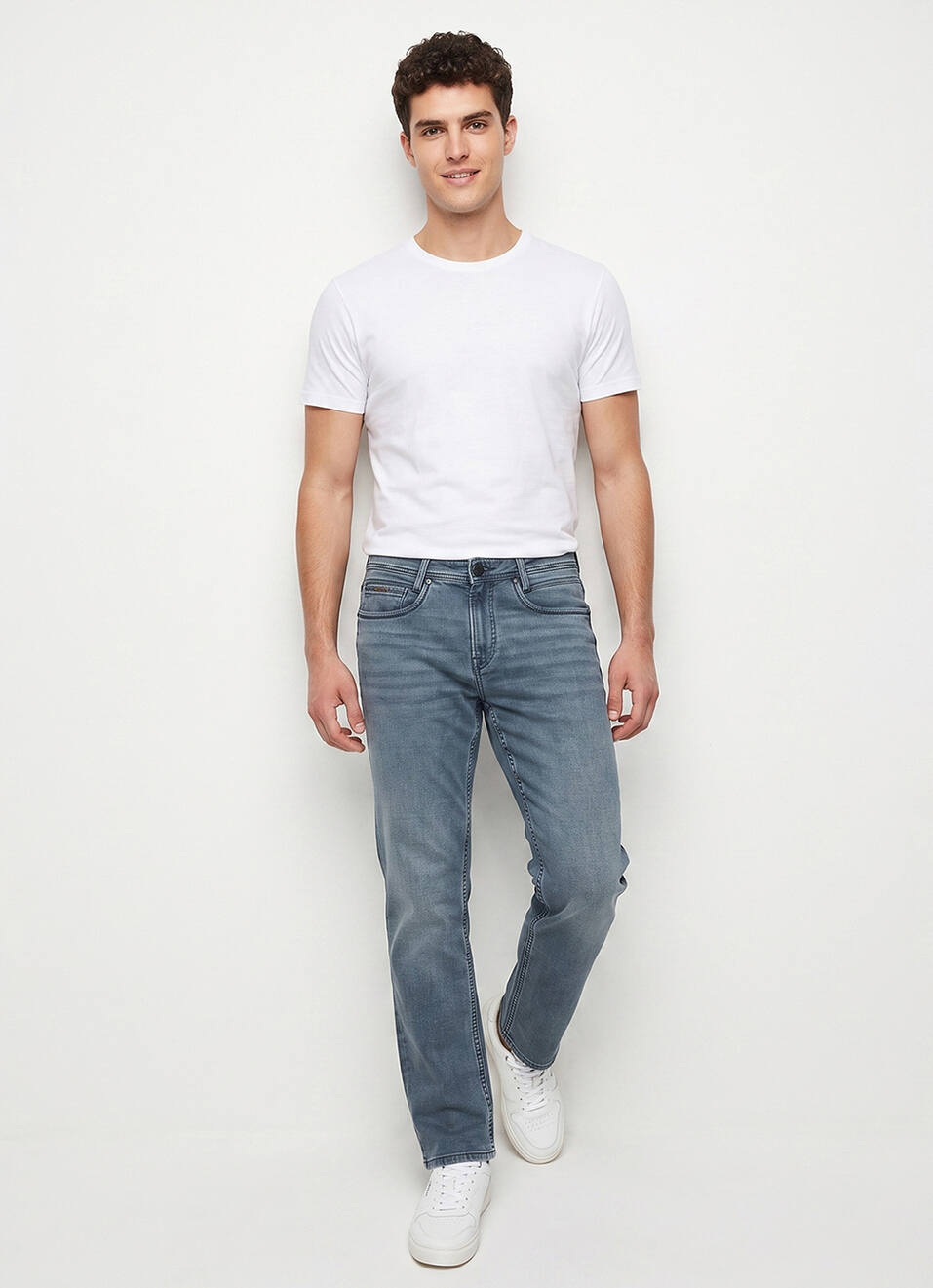 Men Grey Stretchable Jeans, , large image number 7