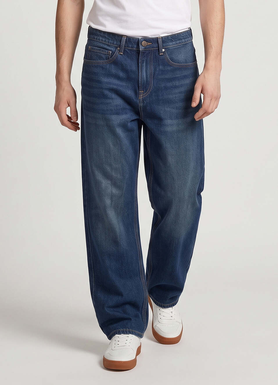 Men Blue Mid Rise Stretchable Jeans, , large image number 2