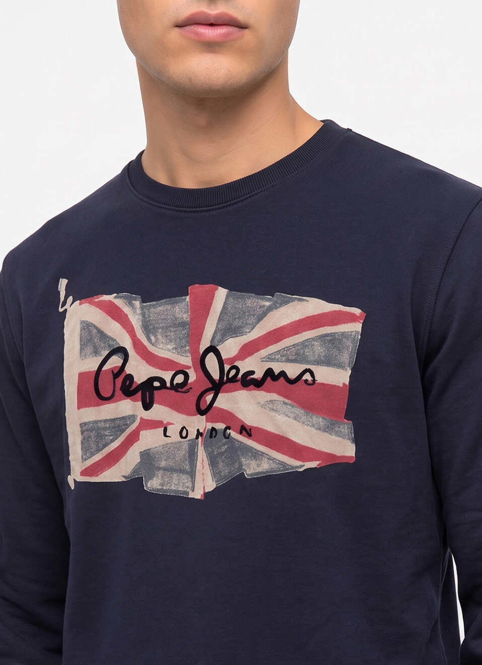 Men Blue Placement Print Full Sleeve Sweatshirt, , large image number 4