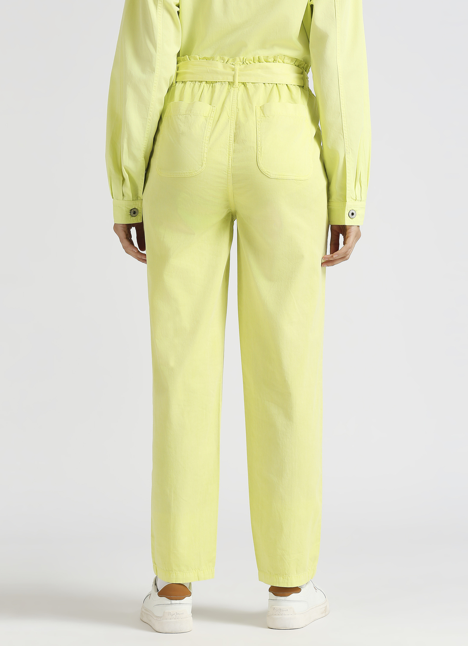 Lime Overdyed High Waist Comfort Fit Pants , , large image number 2