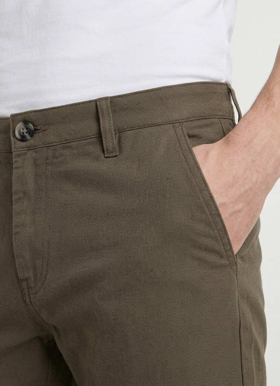 Men Olive Straight Chinos, , large image number 4