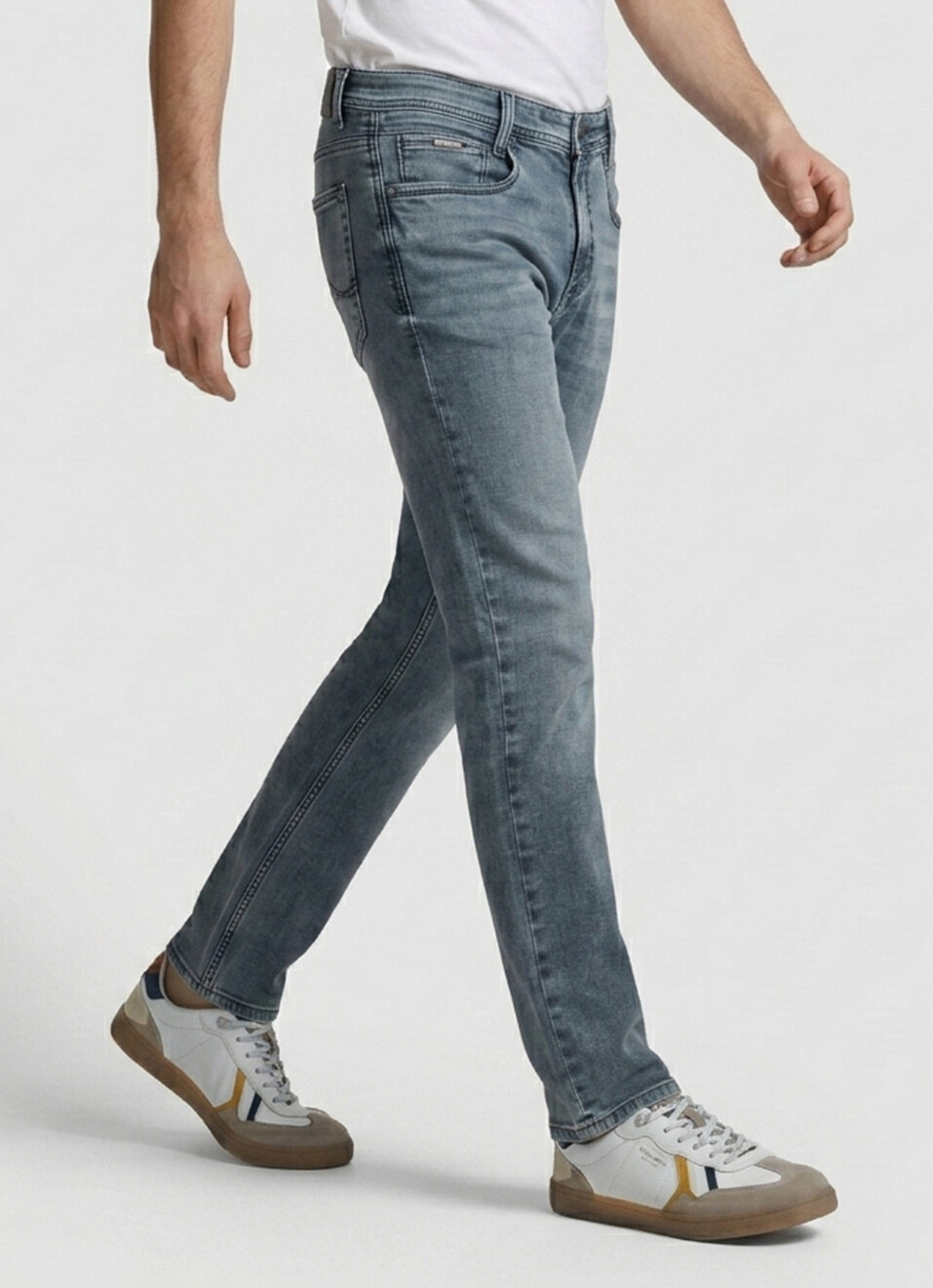 Men Grey Slim Stretchable Jeans, , large image number 0