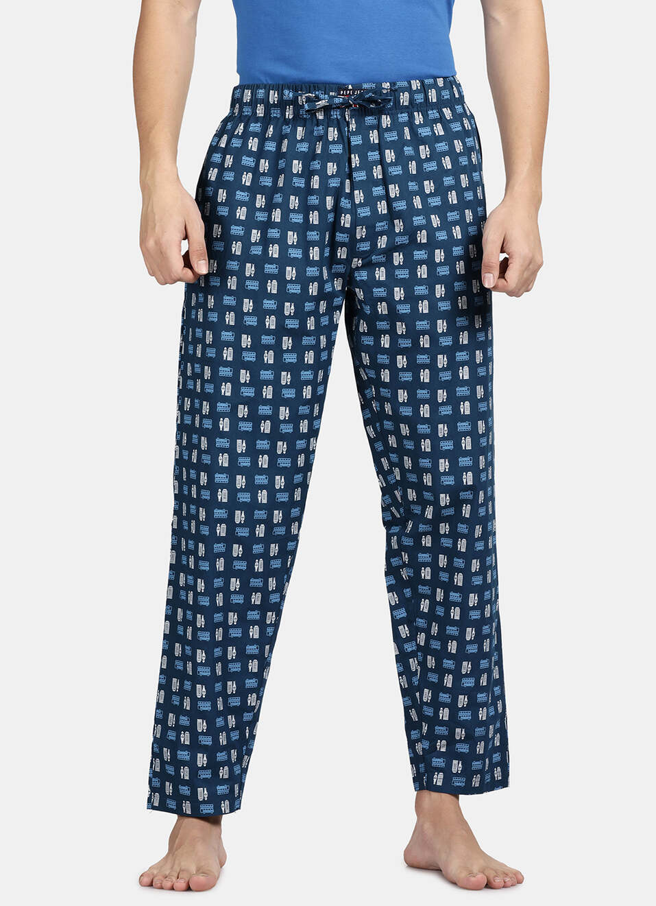 Blue Printed Pyjamas, , large image number 1