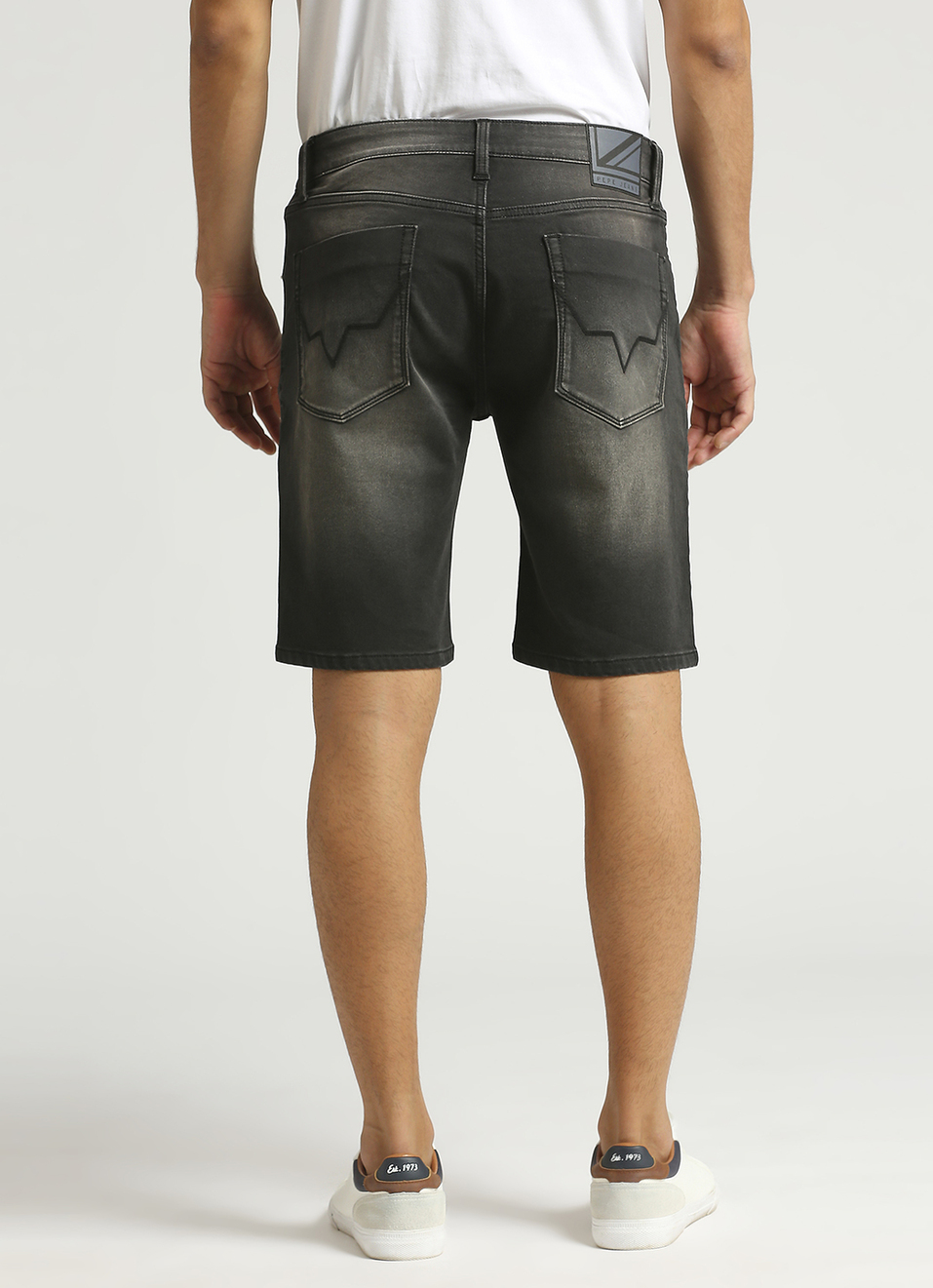 Chinox Black Mid Rise Slim Fit Shorts, , large image number 3