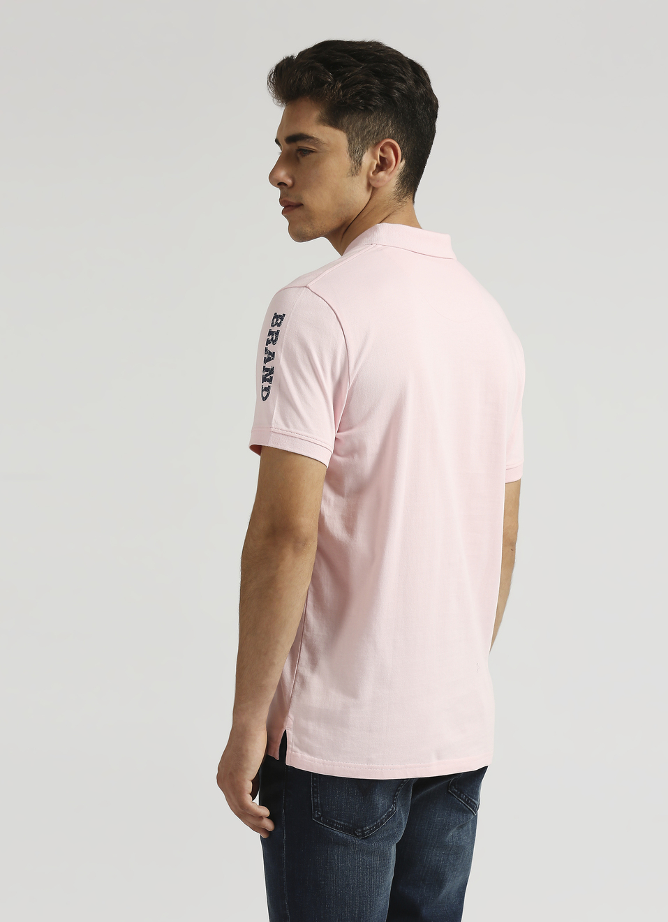 Pink Typographic Print Short Sleeve Polo, , large image number 2
